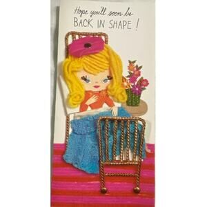 Vtg MCM Get Well Card Unused USA 1960s Female Retro Humor Sunshine Studio